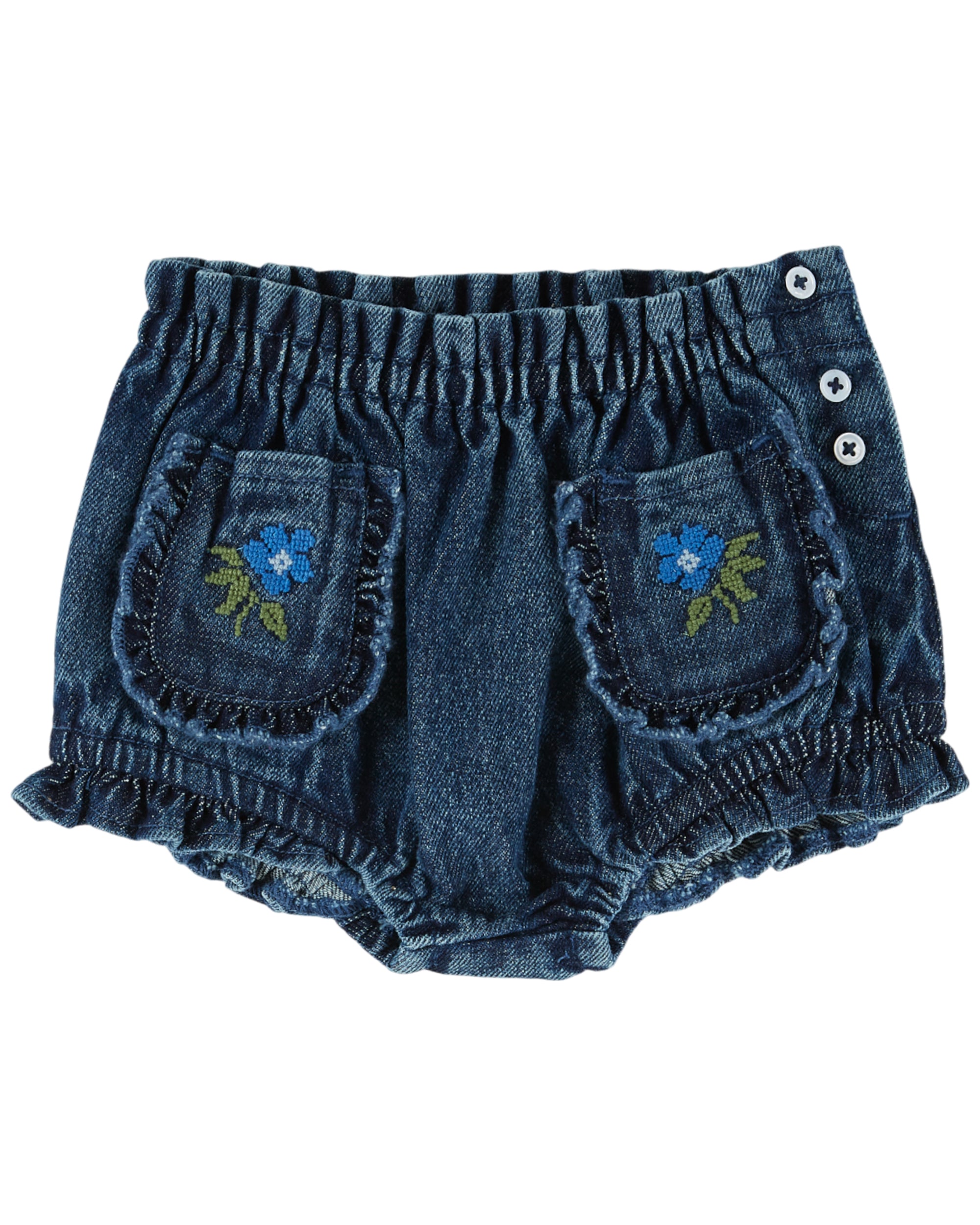 EMILIE & IDA DENIM BRODE BLOOMER (9M-2A) – Klade Children's Boutique