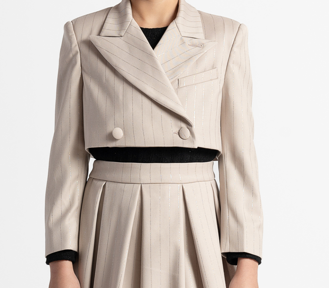 A LA PAGE CAMELIA FLANNEL CROPPED JACKET(12-16Y)