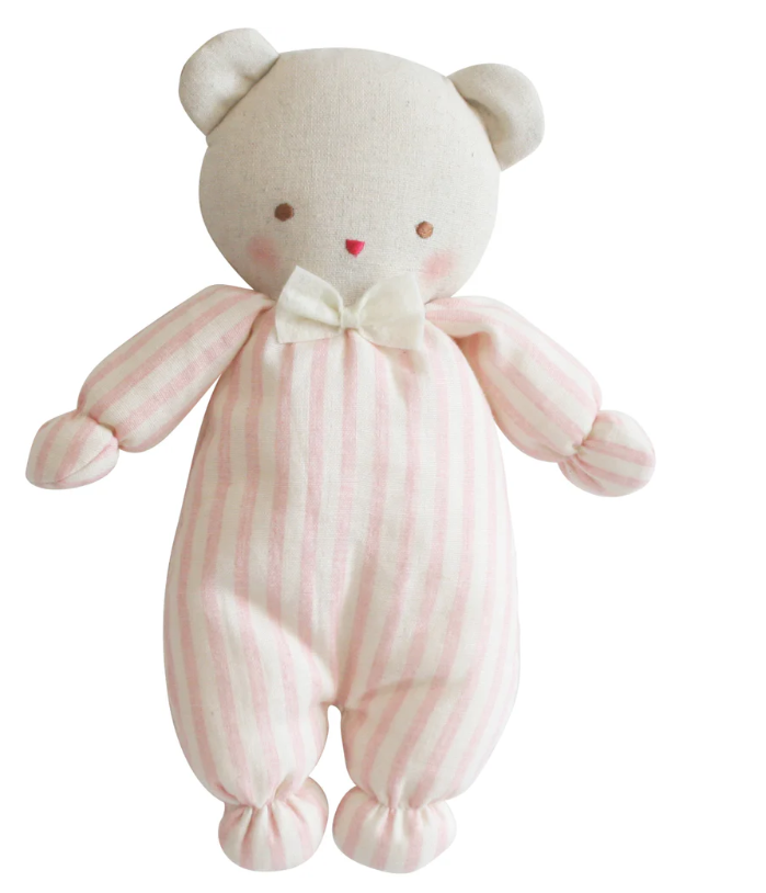 ALIMROSE BABY TED BLACK LINEN SPOT