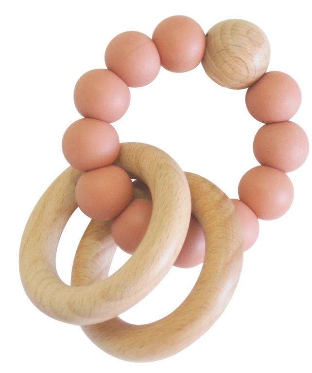 ALIMROSE BEECHWOOD TEETHER RING SET (OS)