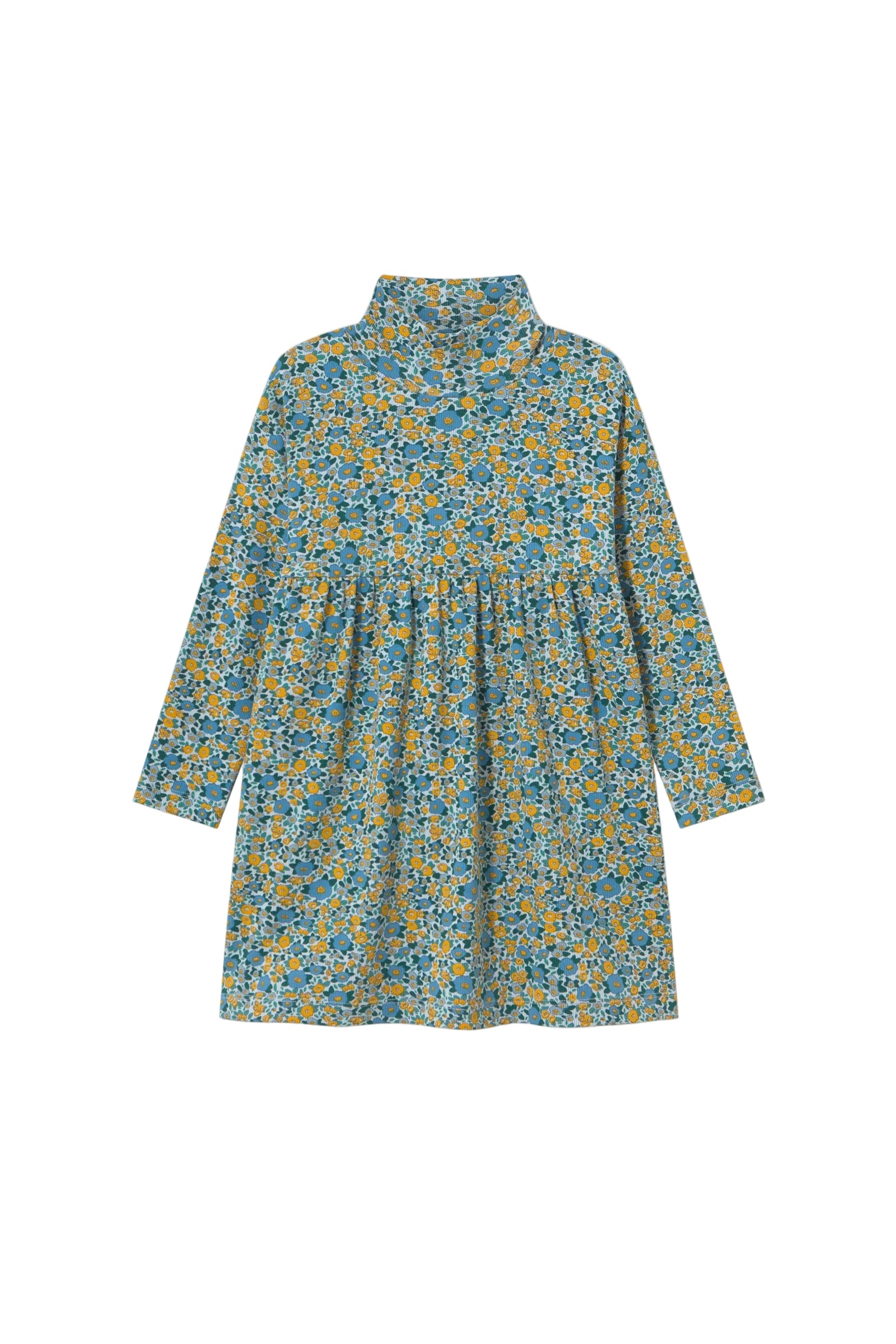 tiny cottons dress FLOWER PATTERN RIB MOCKNECK Size:18