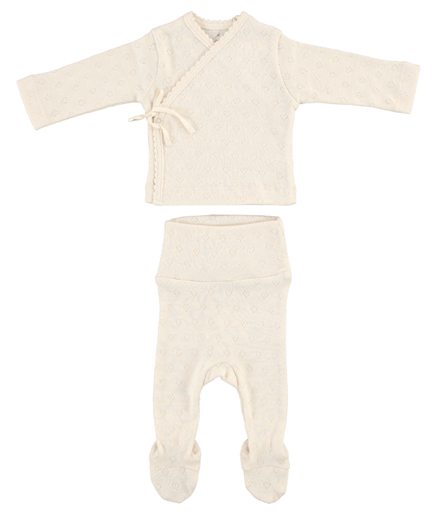 BEBE ORGANIC BEBE WRAP TEE W/FOOTED LEGGINGS(NB-6M)