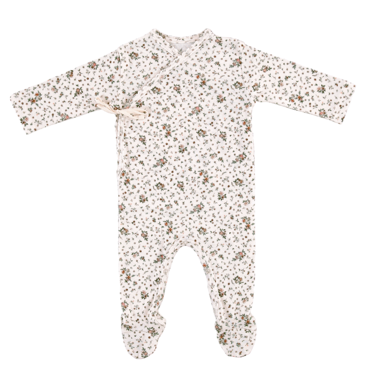 BEBE ORGANIC BLANCA WRAP OVERALL W/BONNET (NB-9M)