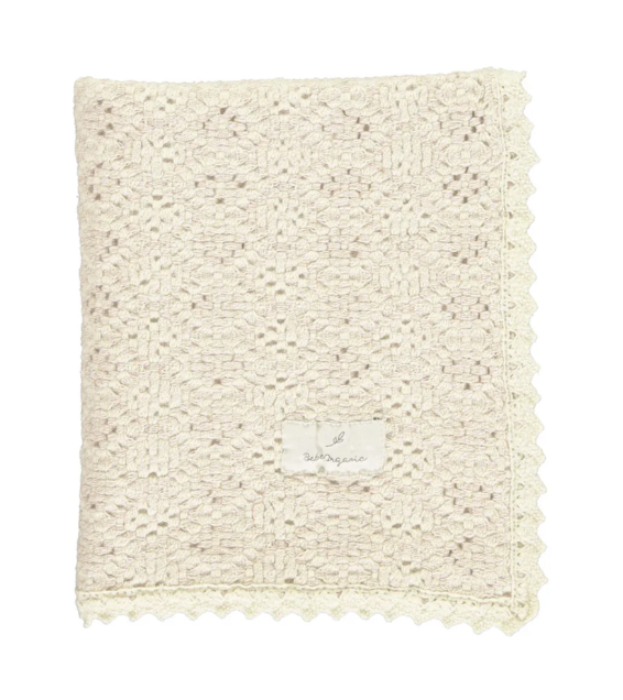 Bebe Organic Crochet Blanket - Sand