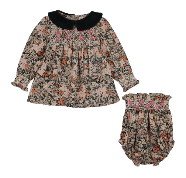 BEBE ORGANIC ELORA BLOUSE W/BLOOMERS (12M-36M)
