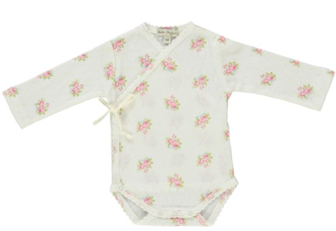 BEBE ORGANIC ESME WRAP ONESIE (3M-9M)