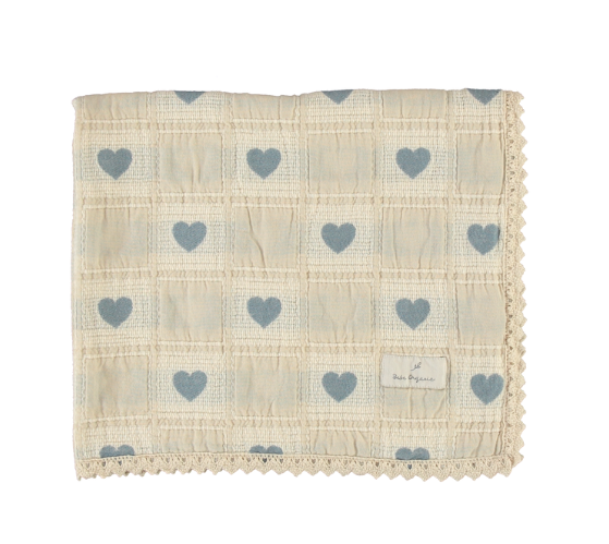 BEBE ORGANIC HEART BLANKET (OS)
