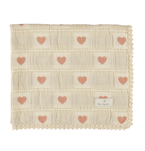BEBE ORGANIC HEART BLANKET (OS)