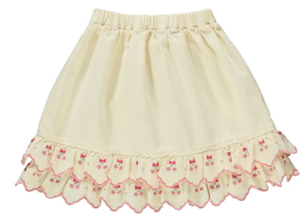 BEBE ORGANIC LONGER LENGTH CERISE SKIRT(6-12Y)