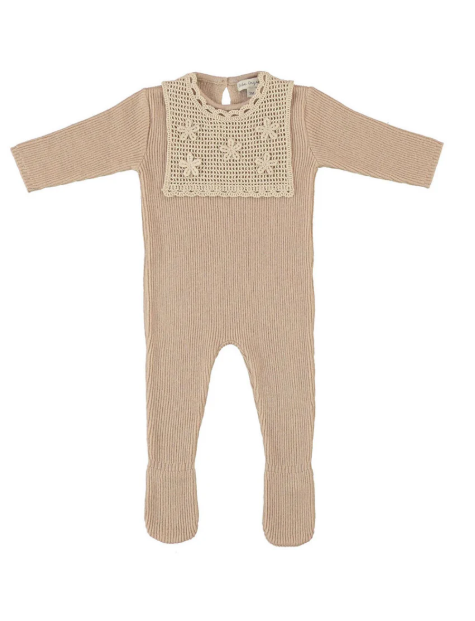 BEBE ORGANIC LUCETTE COLLAR OVERALL (3M-6M)
