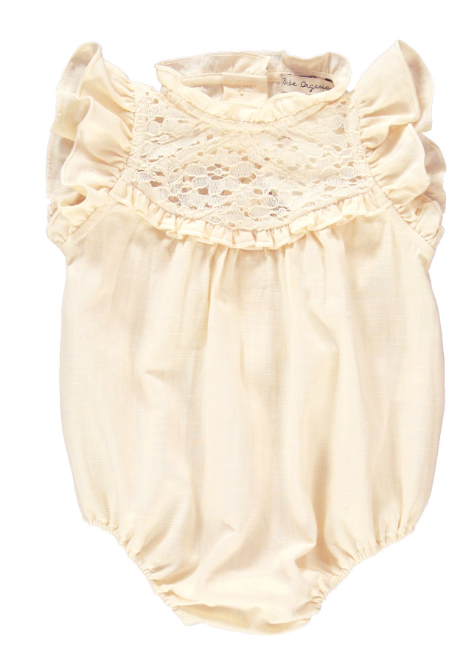 BEBE ORGANIC MILJA LINED ROMPER (6M-24M)