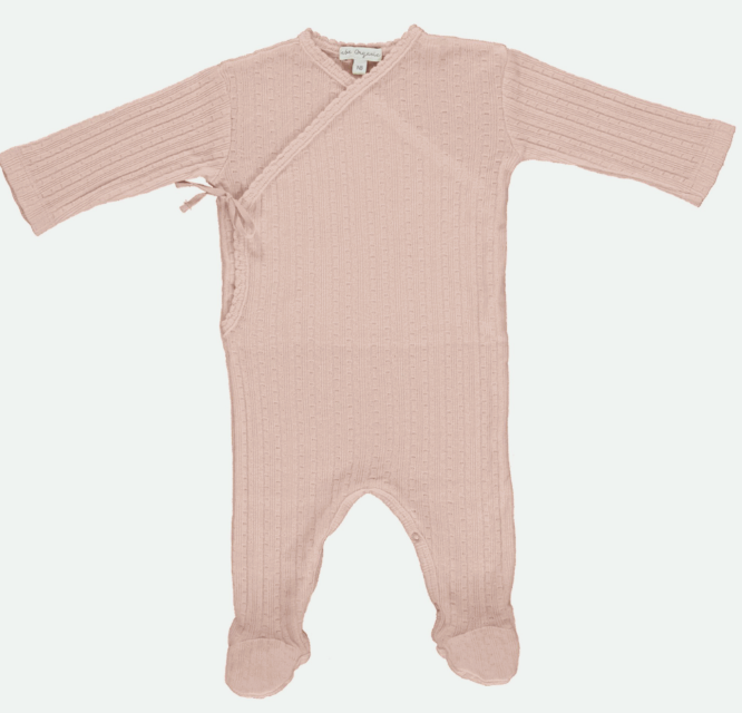 BEBE ORGANIC POINTELLE WRAP OVERALLS(NB-6M)