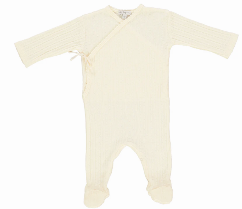 BEBE ORGANIC POINTELLE WRAP OVERALLS(NB-6M)