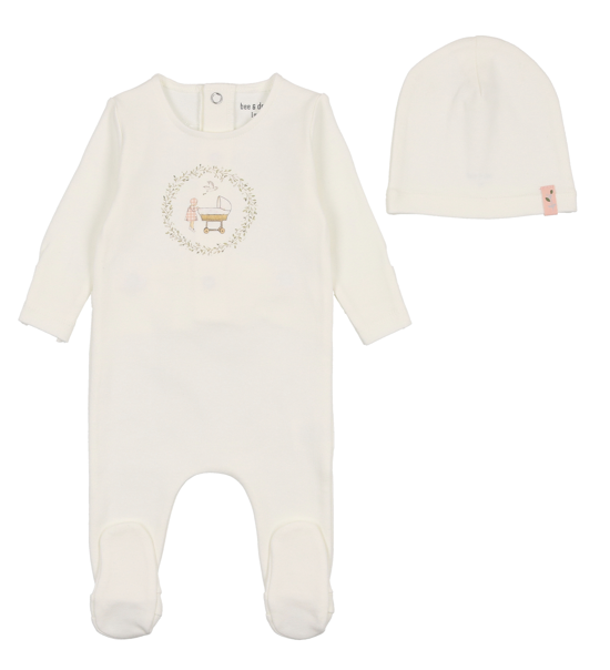 BEE & DEE CRADLE FOOTIE W/BEANIE (1M-9M)