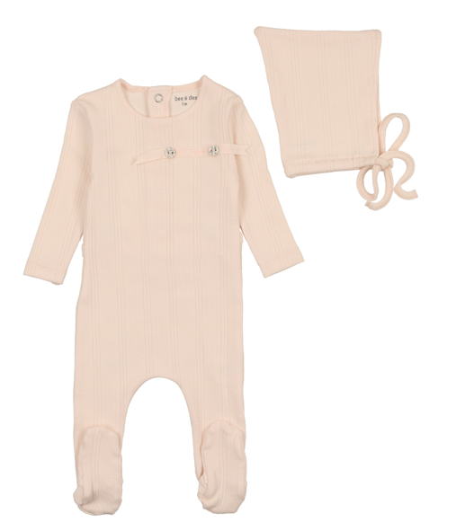 BEE & DEE DITSY FOOTIE W/BONNET (3M-9M)