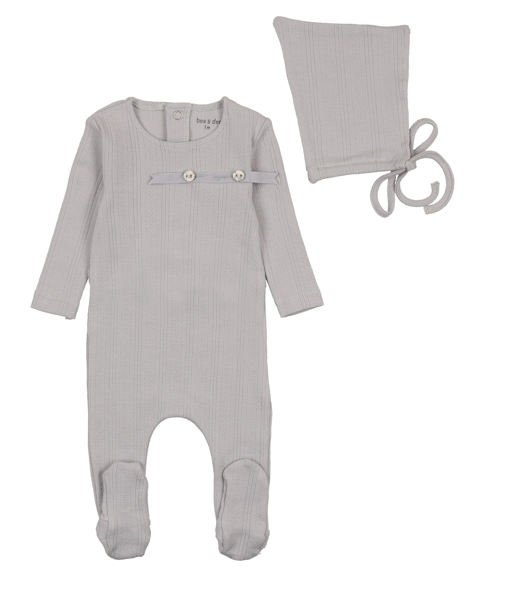 BEE & DEE DITSY FOOTIE W/BONNET (3M-9M)
