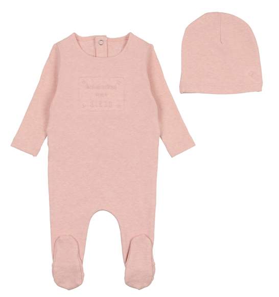 BEE & DEE EMBOSSED FOOTIE W/BEANIE (3M-12M)