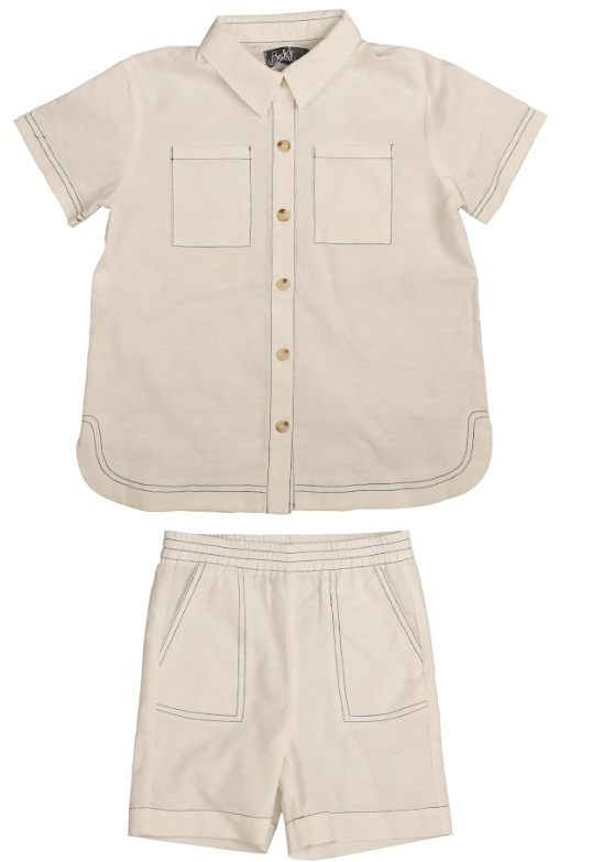 BELATI COLLARED SHIRT & SHORTS SET (2-6Y)
