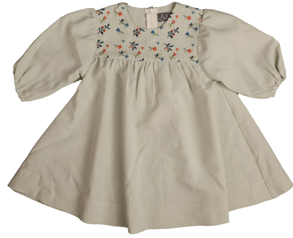 BELATI EMBROIDERED ROUND YOKE DRESS (2-12Y)