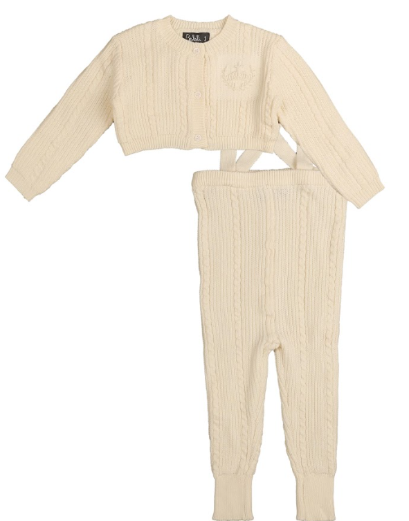 BELATI OVERALL WITH CABLE CARDIGAN (9M-3Y)