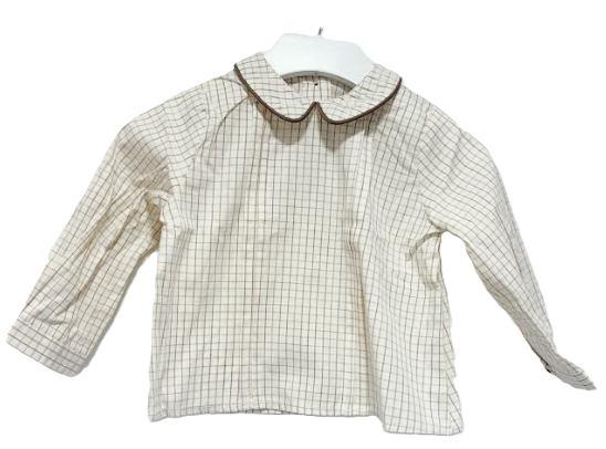 BELATI PLAID PETER PAN NECK SHIRT (12M-6Y)