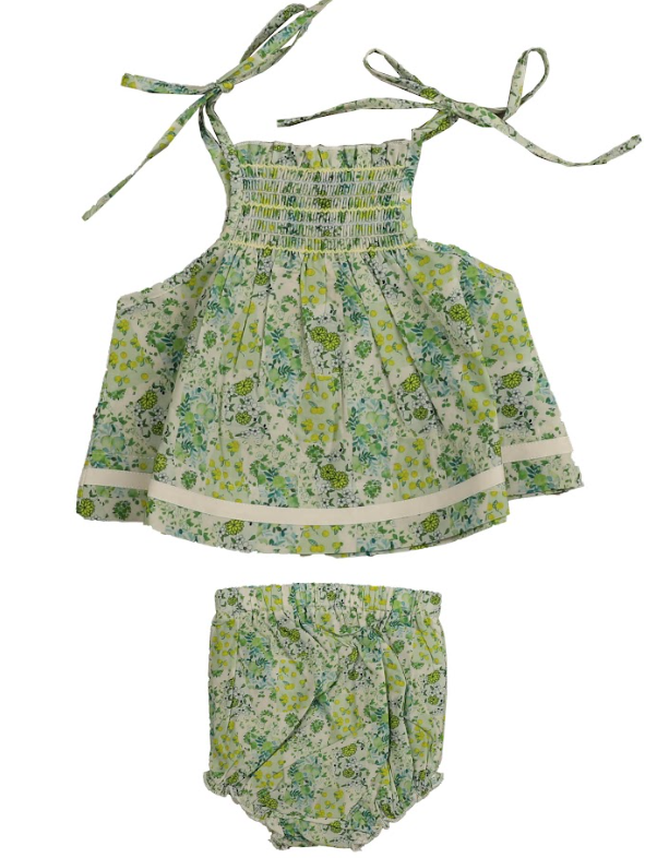 belati green dress Belati Green Embroidered Round Yoke Dress 6