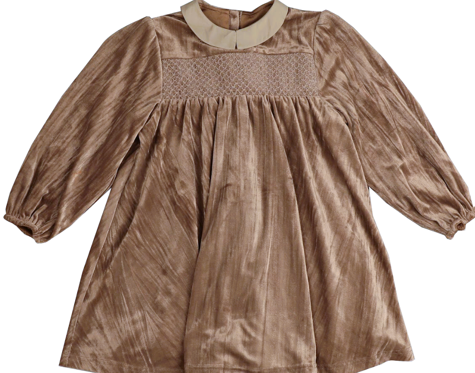 BELATI VELVET DRESS W/CUPRO COLLAR (2-12Y)