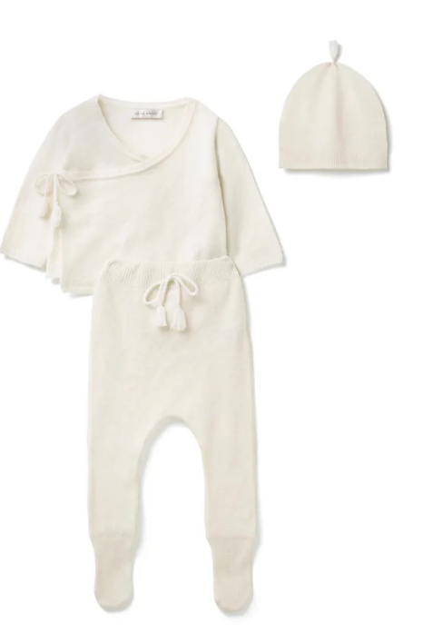 BELLE ENFANT WRAP TOP LEGGINGS & BONNET(0M-6M)