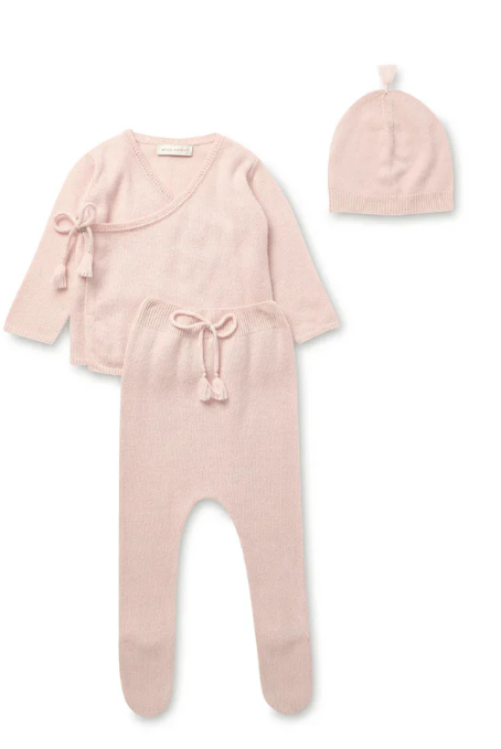 BELLE ENFANT WRAP TOP LEGGINGS & BONNET(0M-6M)