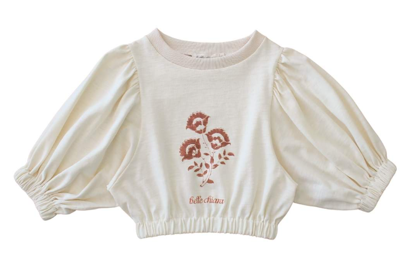 BELLE CHIARA FLOWER PRINT TSHIRT(10-M)