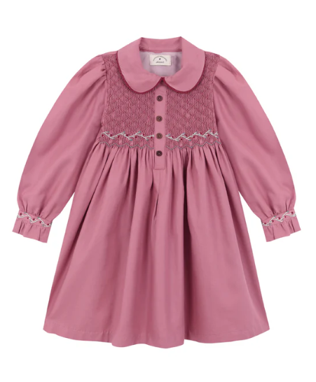 BIRINIT PETIT SMOCKED EMB DRESS (4-12Y)