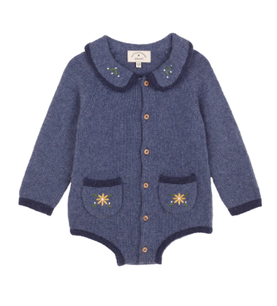 BIRINIT PETIT EMB KNIT ROMPER (6M-2Y)