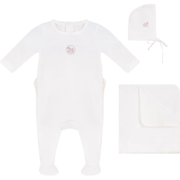 BUBANI EMBROIDERED BOUQUET 3PC SET(1M-6M)