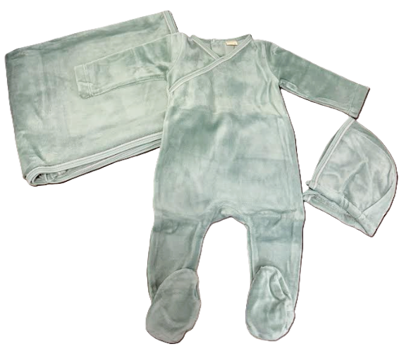 BUBANI FUR TRIM WRAP 3PC SET (3M-6M)