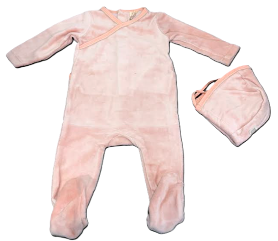 BUBANI FUR TRIM WRAP STRETCHIE W/HAT (3M-18M)