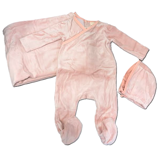 BUBANI FUR TRIM WRAP 3PC SET (3M-6M)