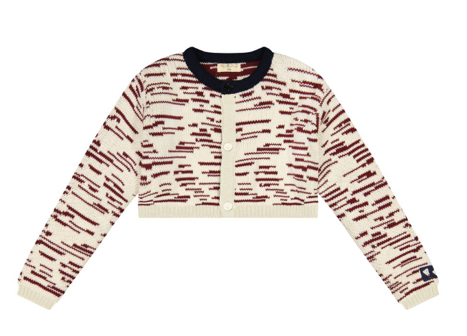RETRO KID CHUNKY KNIT CROP CARDIGAN (7-16Y)
