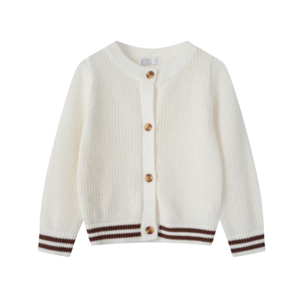 cash＆barba キャッシュベイビー カーディガン, White COCO BLANC MESH CARDIGAN (18M-16Y) – Klade Children's Boutique