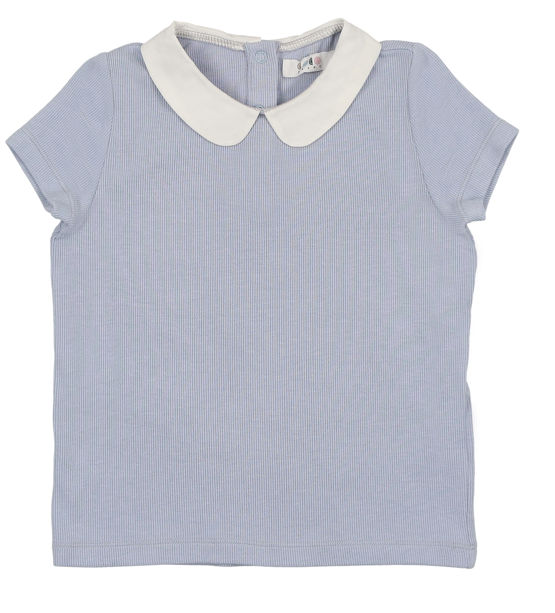 COCO BLANC PETER PAN RIBBED TOP (2-12Y)
