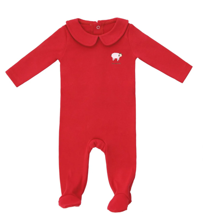 COCO BLANC COLLARED FOOTIE PAJAMAS (3M-12M)