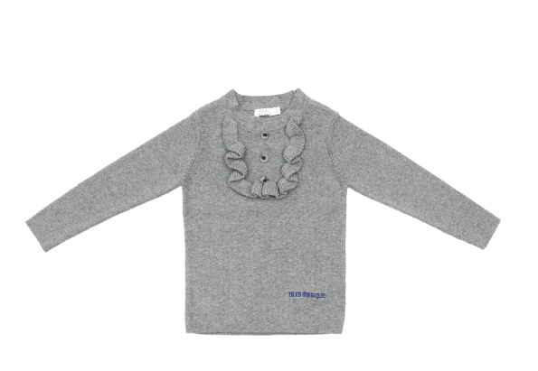 COCO BLANC RUFFLE BIB SWEATER (8-16Y)