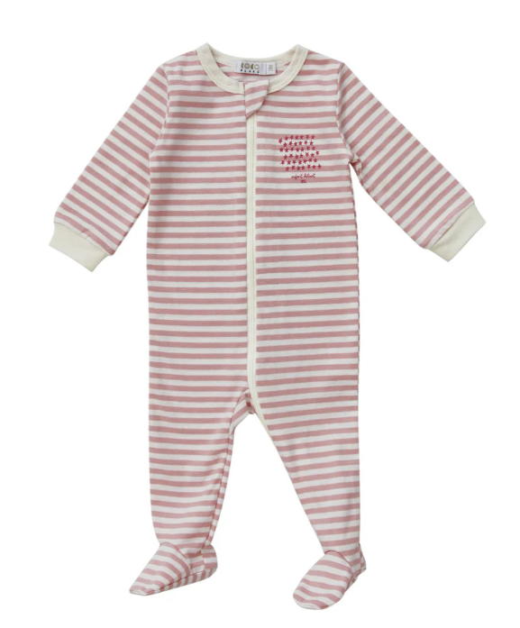 COCO BLANC STRIPED FOOTIE PAJAMAS (3M-12M)