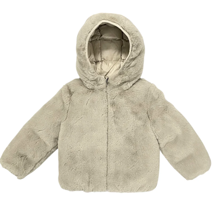 COLMAR REVERSIBLE FUR JACKET W/HOOD(4-12Y)
