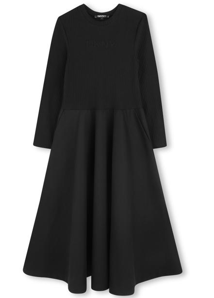 DKNY LONG SLEEVE LONG DRESS (4-16A)
