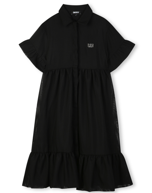 DKNY SS MESH DRESS W/COLLAR (4-16A)