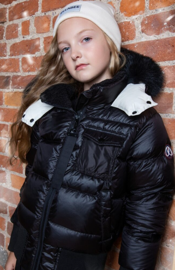 ELLABEE GIRLS ACCENT BOMBER W/FUR(3-18Y)