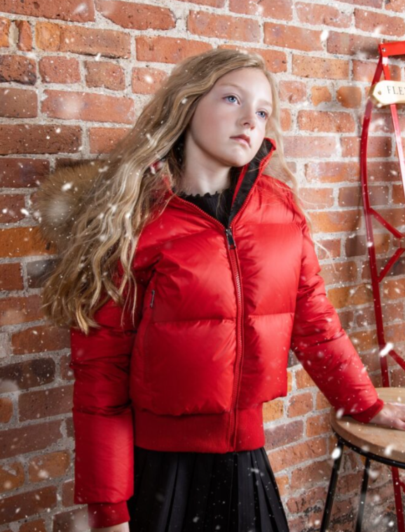 ELLABEE GIRLS COLLAR BOMBERW/FUR (3-8Y)