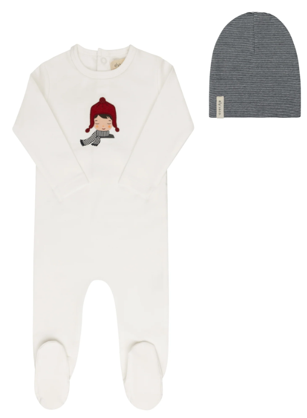 ELY & CO AUTUMN KIDS FOOTIE W/BEANIE (3M-9M)
