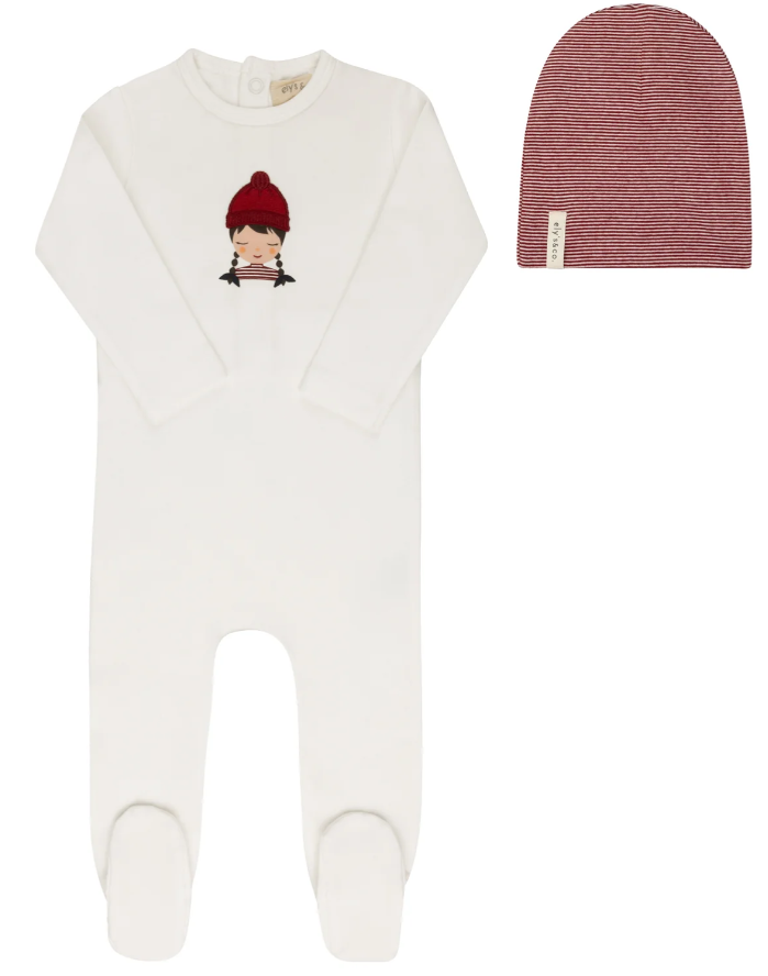 ELY & CO AUTUMN KIDS FOOTIE W/BEANIE (3M-9M)