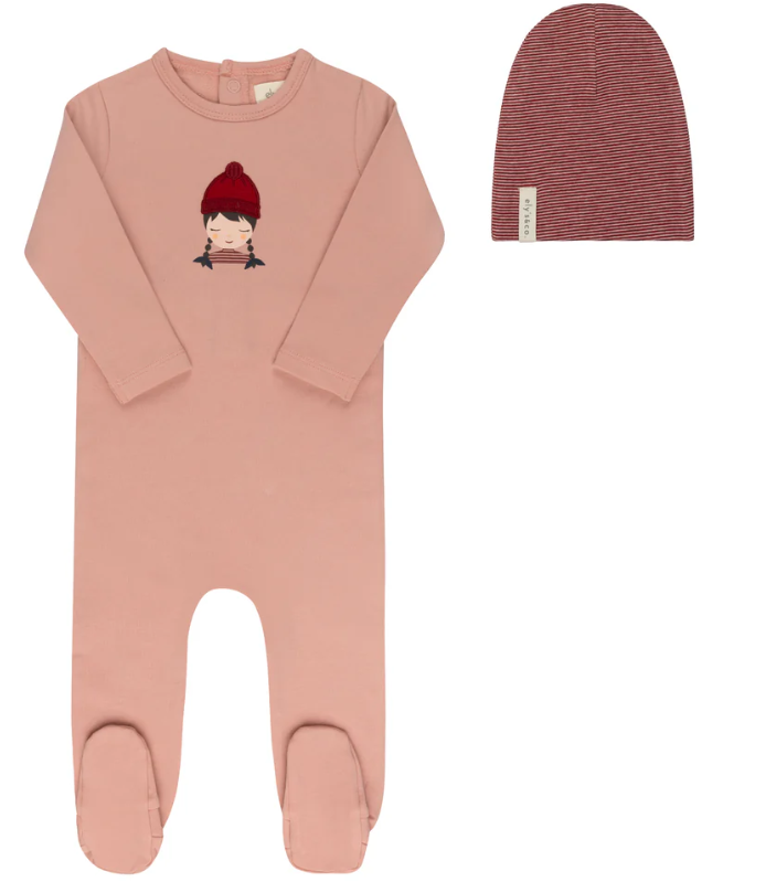 ELY & CO AUTUMN KIDS FOOTIE W/BEANIE (6M)